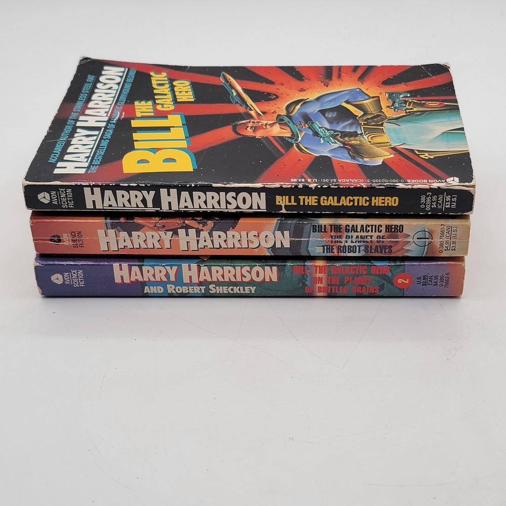 Harry Harrison Bill the Galactic Hero Paperback Lot 3 Books 1989-1990 Good